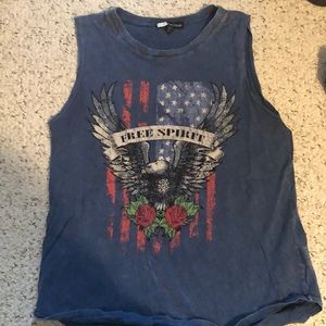 Recycled Karma blue Free spirit acid wash tank
